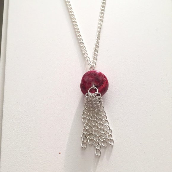 2 for $29 / Pink Dangle Chain Necklace - Picture 7 of 16